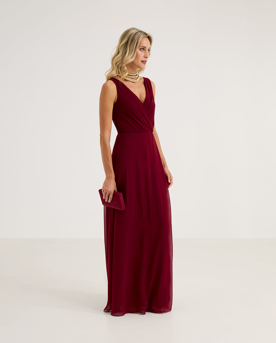 VESTIDO CORA GRANATE