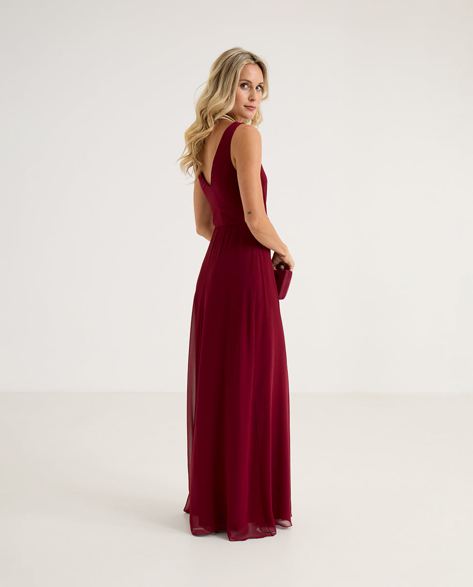 VESTIDO CORA GRANATE