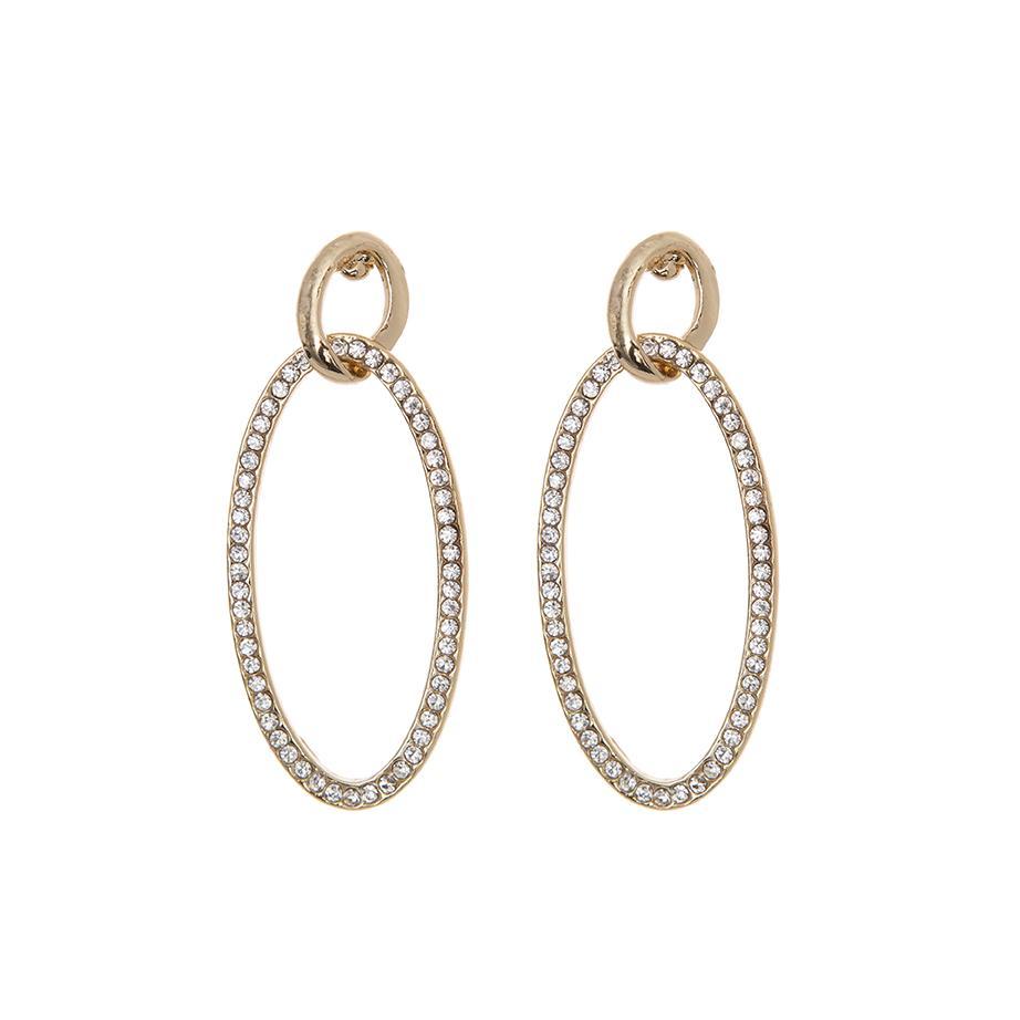 PENDIENTES ESLABÓN OVALO CRISTAL