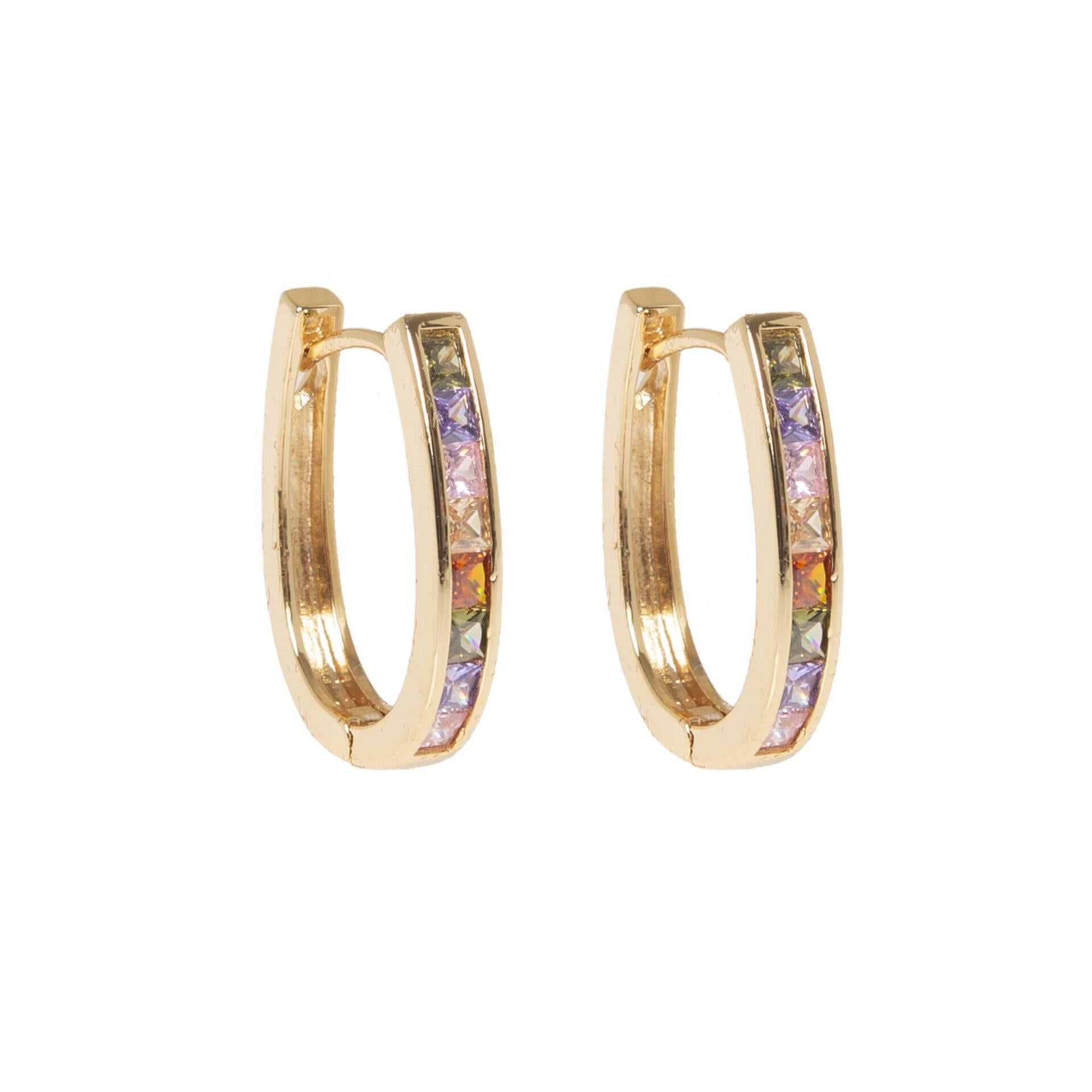 PENDIENTES ARO CRISTAL CUADRADO