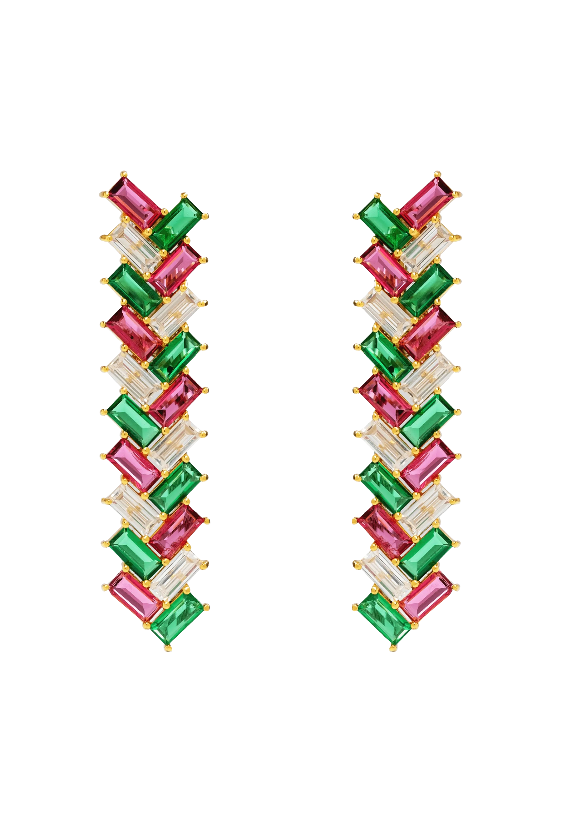PENDIENTES METRÓPOLIS FUCSIA Y VERDE