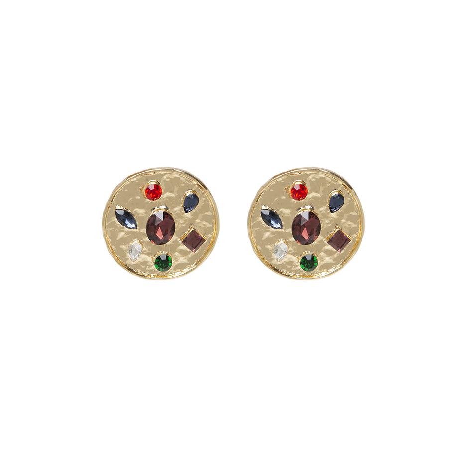 PENDIENTES BOTON PIEDRAS