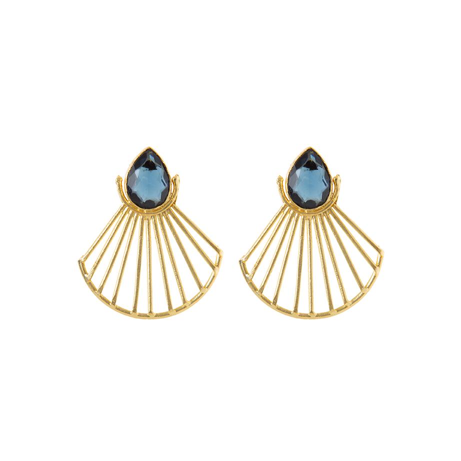 PENDIENTES PIEDRA CON ABANICO